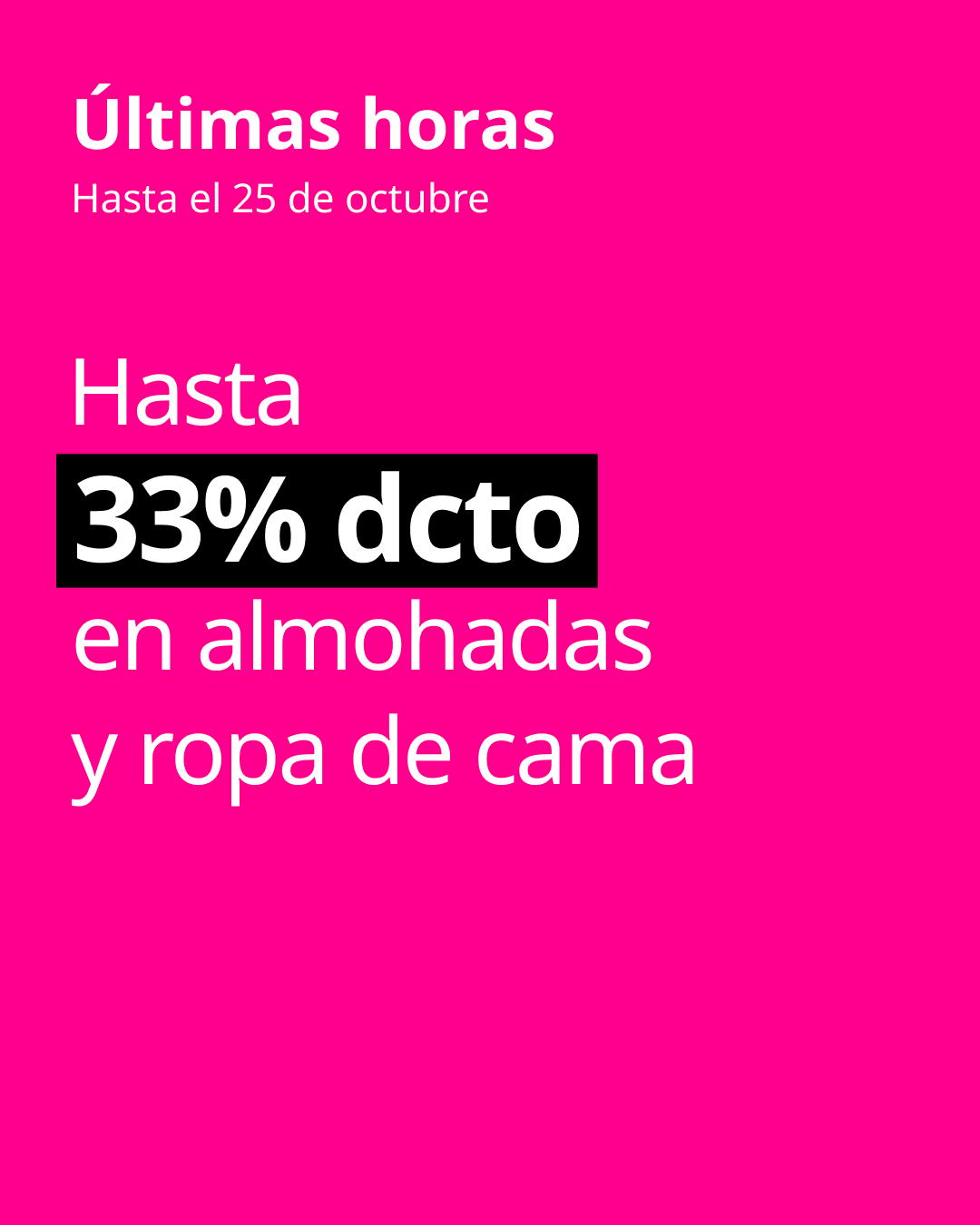 Últimas horas con hasta 33% dcto en almohadas y ropa de cama Hot Sale