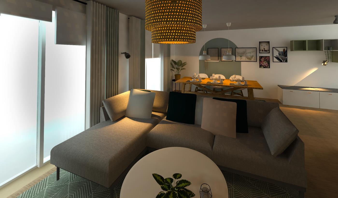 Um die Ecke gedacht in großen Räumen