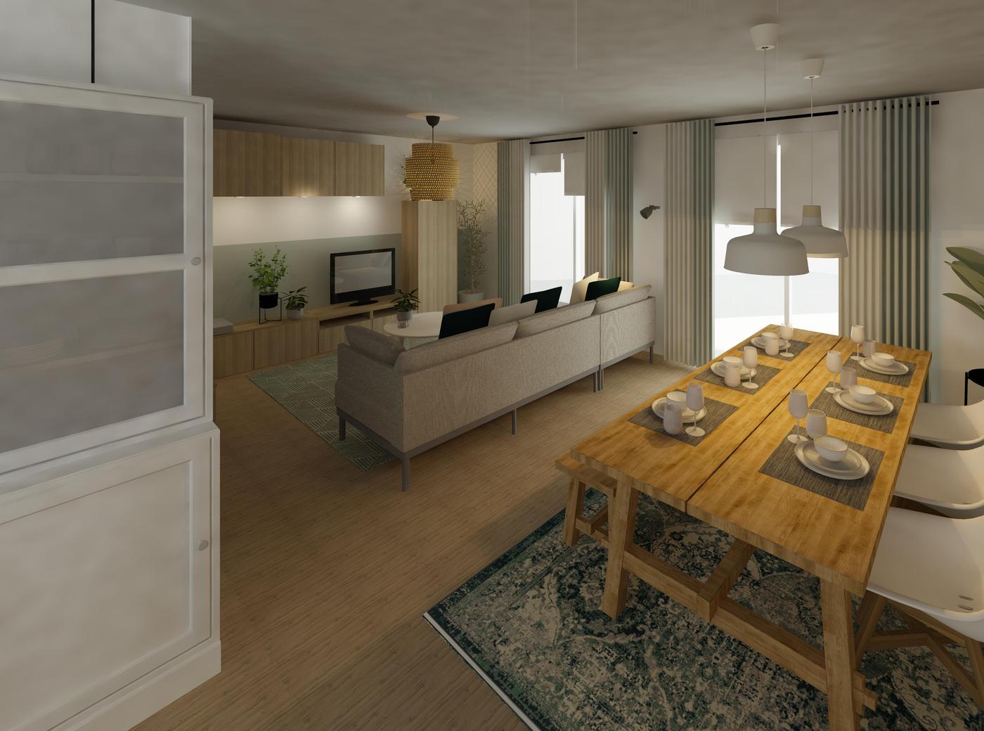 Um die Ecke gedacht in großen Räumen