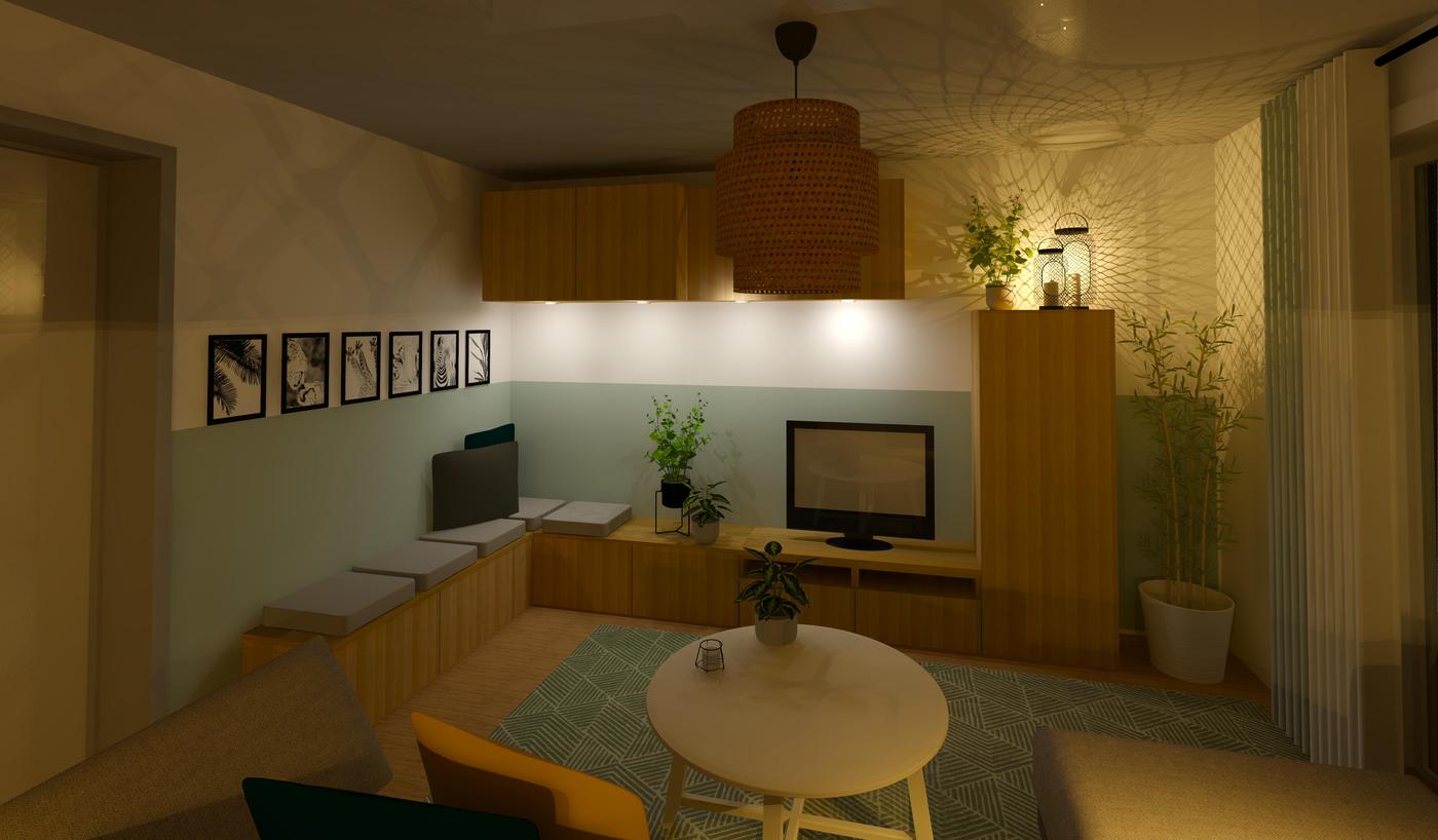 Um die Ecke gedacht in großen Räumen