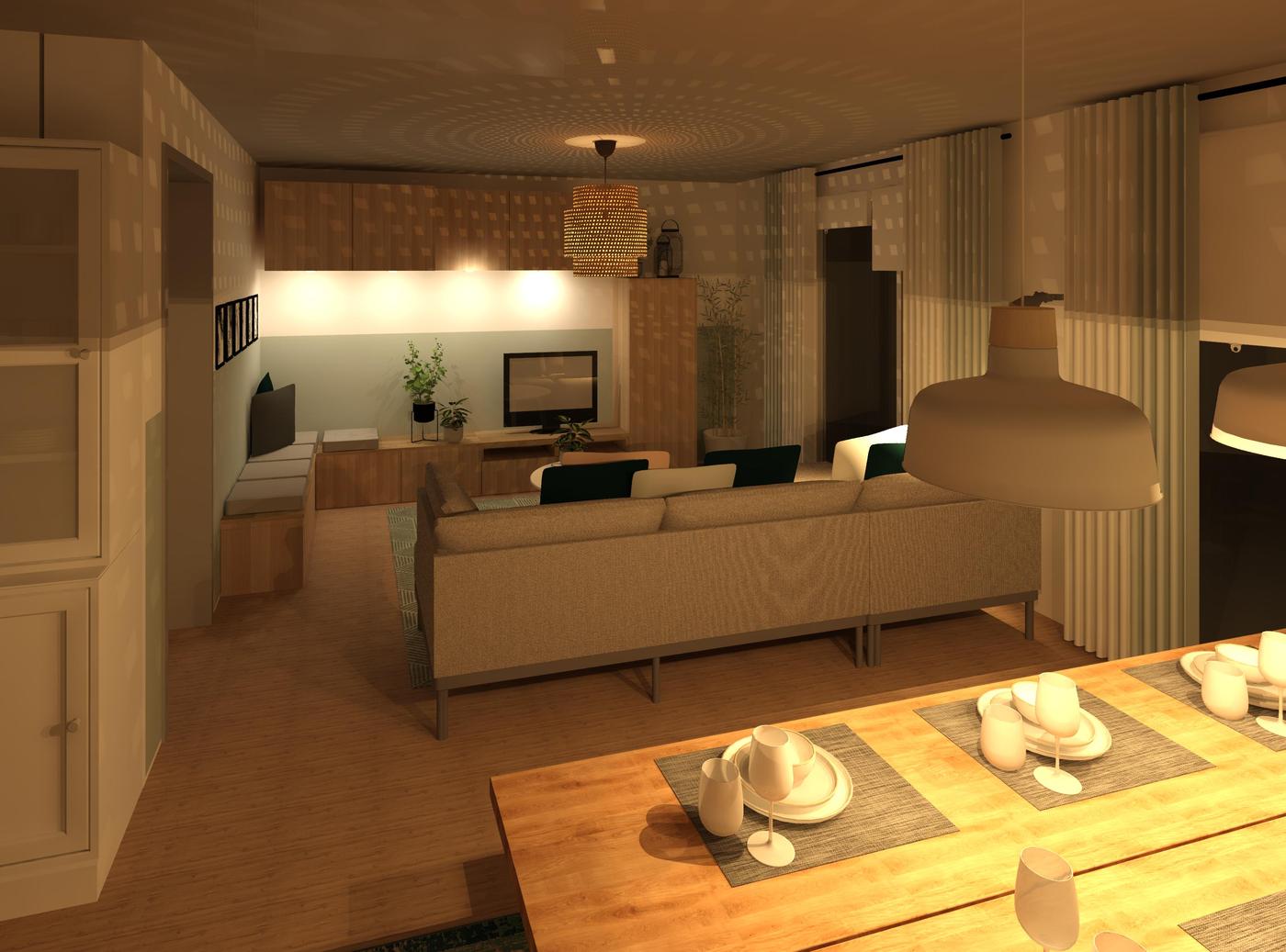 Um die Ecke gedacht in großen Räumen