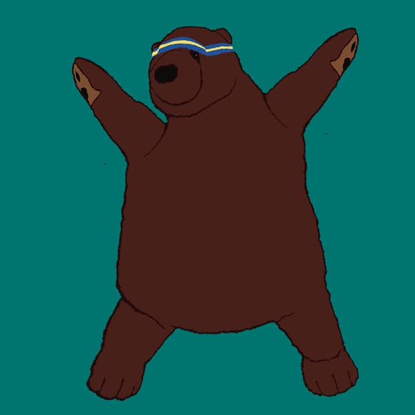 Uma ilustração do urso pardo DJUNGELSKOG, o seu 