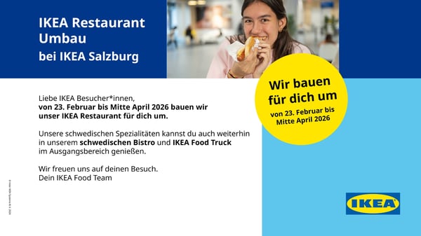 Umbau Hinweis Ikea Restaurant