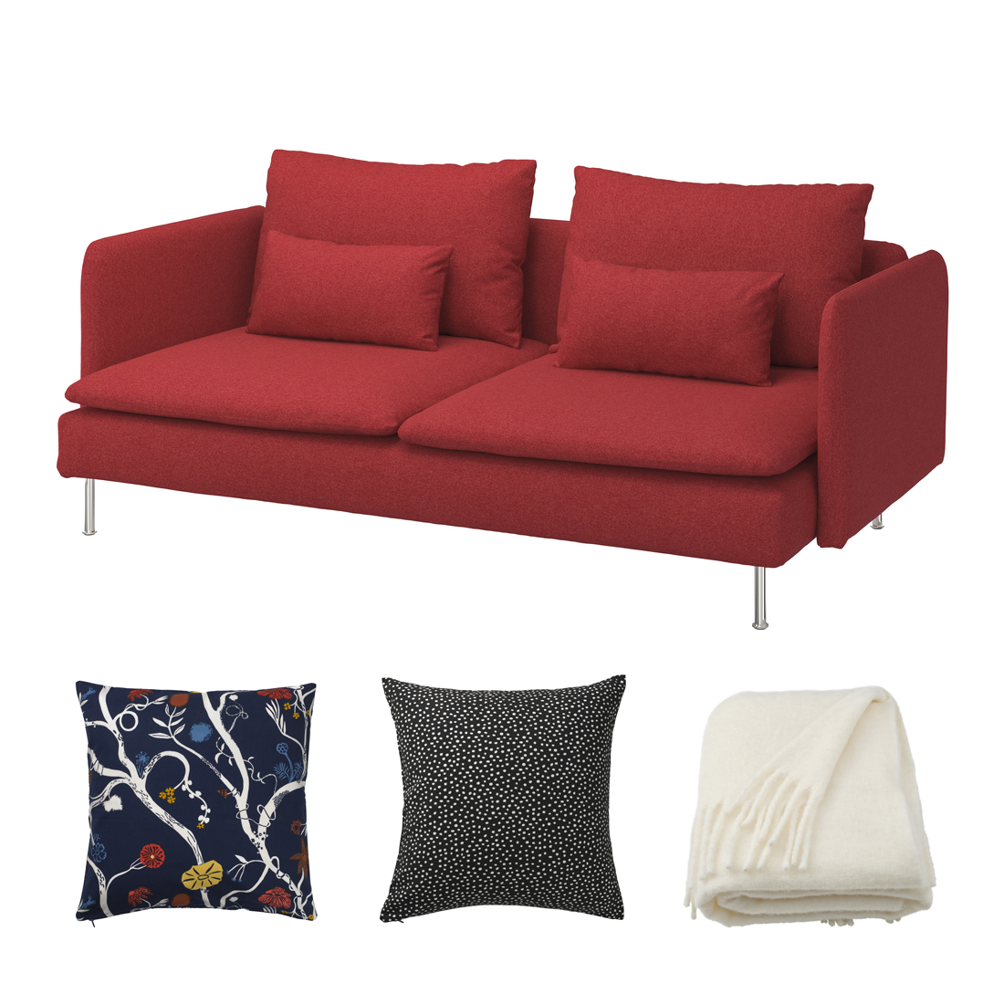 Un canapé SÖDERHAMN rouge