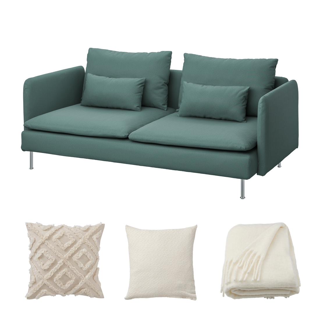 Un canapé SÖDERHAMN turquoise