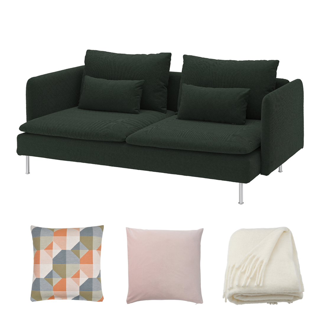 Un canapé SÖDERHAMN vert