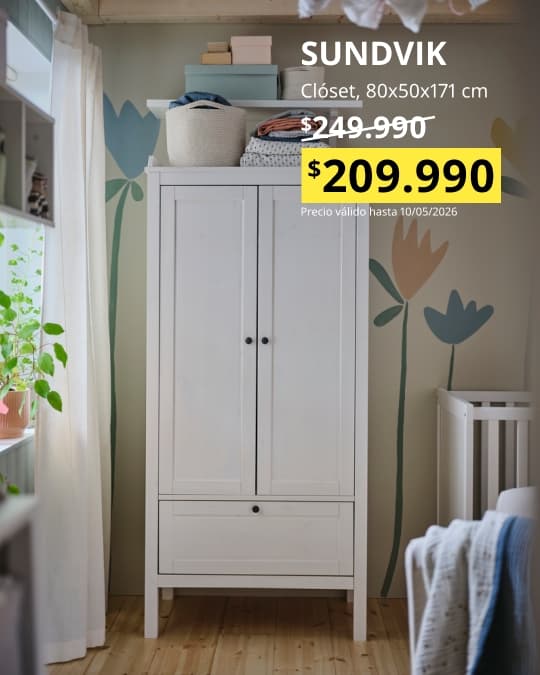 Un clóset infantil SUNDVIK con precio especial hasta el 10 de mayo.