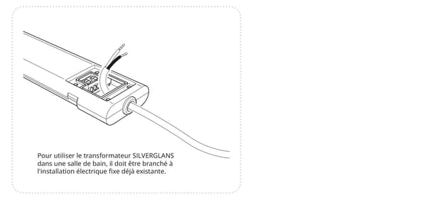 Un croquis d'un raccordement d'éclairage pour salle de bain