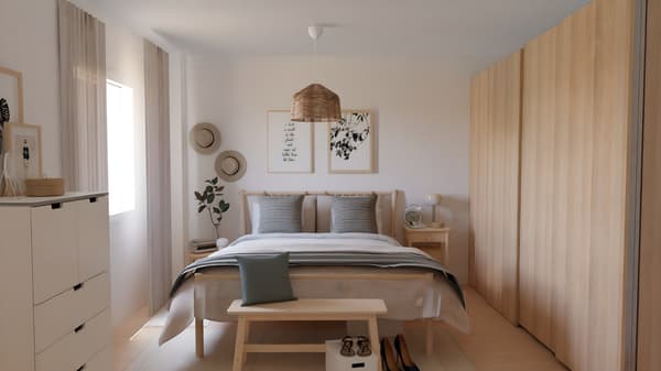 Un dormitorio que convida ao descanso

