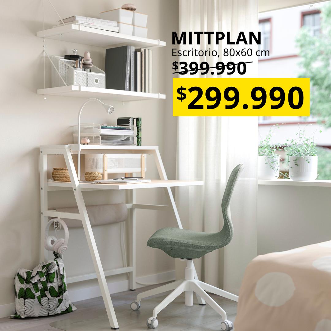 Un escritorio MITTPLAN blanco con precio especial durante el mes de julio