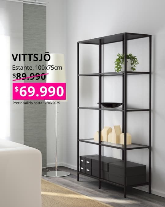 Un estante de fierro y vidrio VITTSJÖ