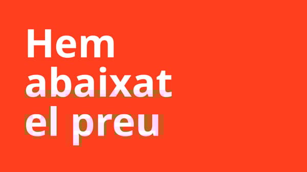 Un fons vermell per indicar que hem abaixat el preu