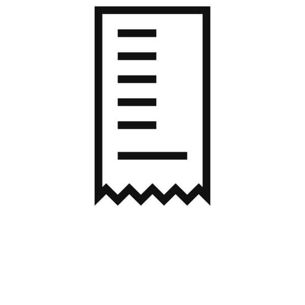 Un icon cu un bon fiscal.