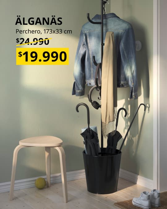 Un perchero ÄLGANÄS con su precio especial.