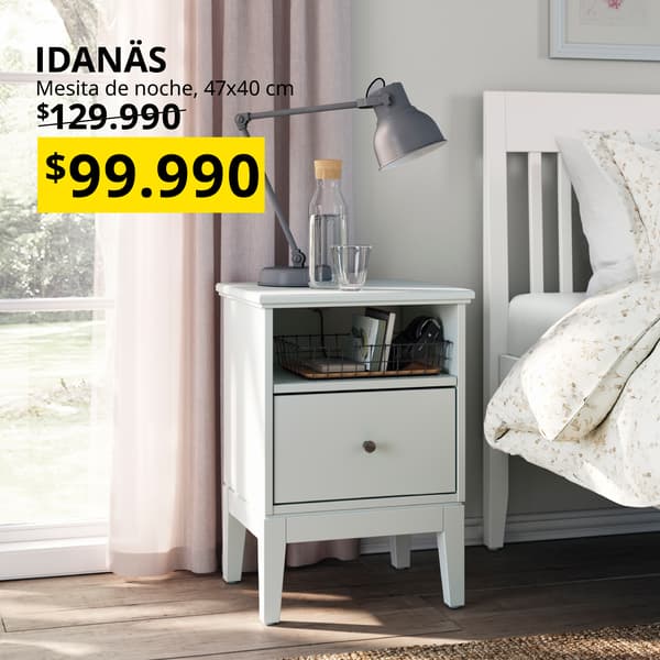 Un velador IDANÄS blanco con suprecio especial por octubre de $99.990.