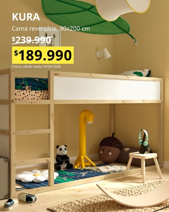 Una cama KURA con precio promocional hasta el 17 de mayo.