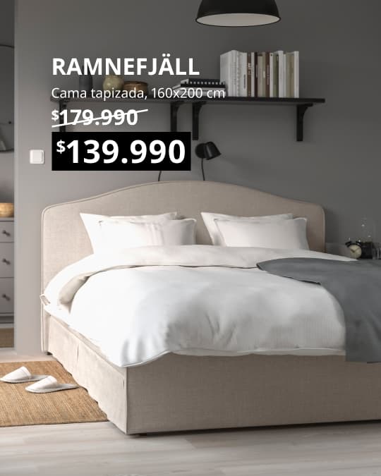 Una cama RAMNEFJÄLL con su precio especial.