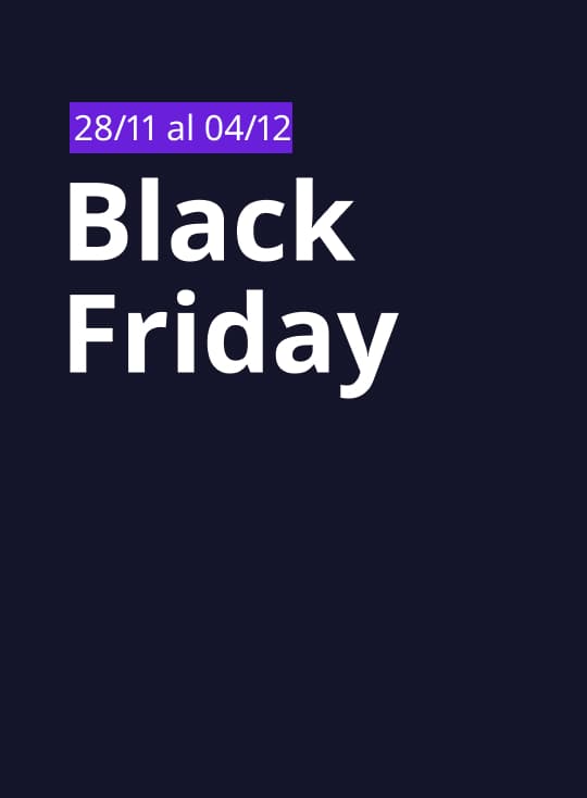 Una imágen azul oscuro con el texto Black Friday.