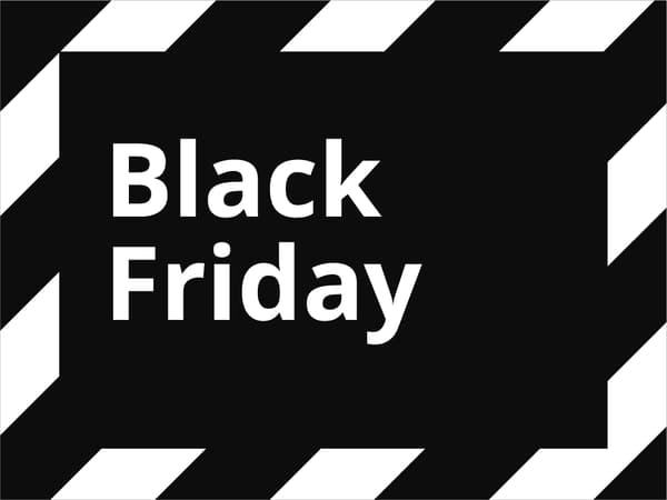 Una imagen de fondo negro con el texto en blanco "Black Friday"