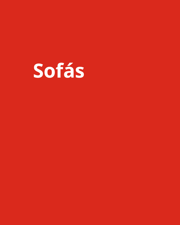 Una imagen de fondo rojo con las palabra "sofás".