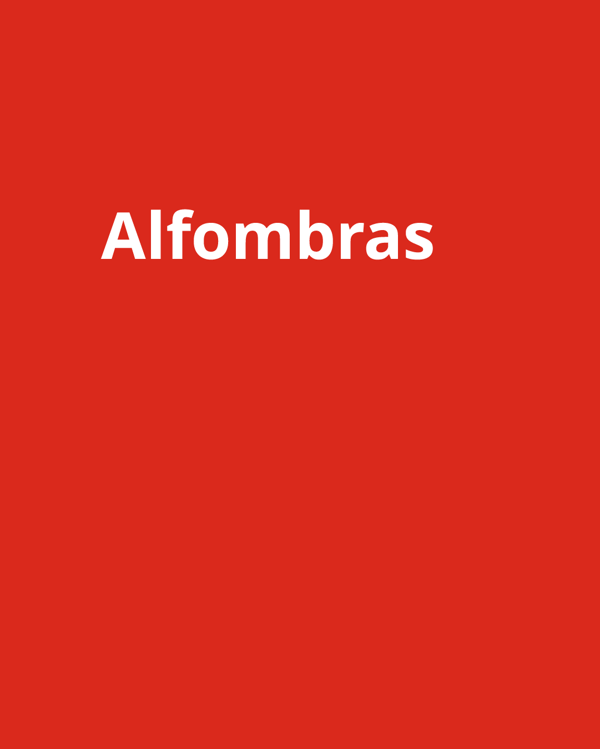 Una imagen de fondo rojo con las palabras "alfombras".