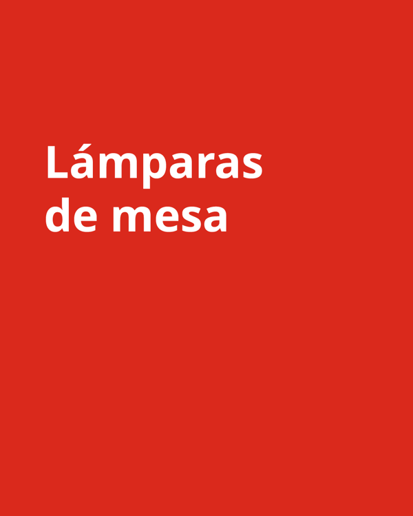 Una imagen de fondo rojo con las palabras "lámparas de mesa".