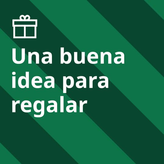 Una imagen verde con texto "Una buena idea para regalar".