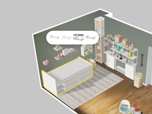 Una schermata di una progettazione di una stanza con IKEA Kreativ