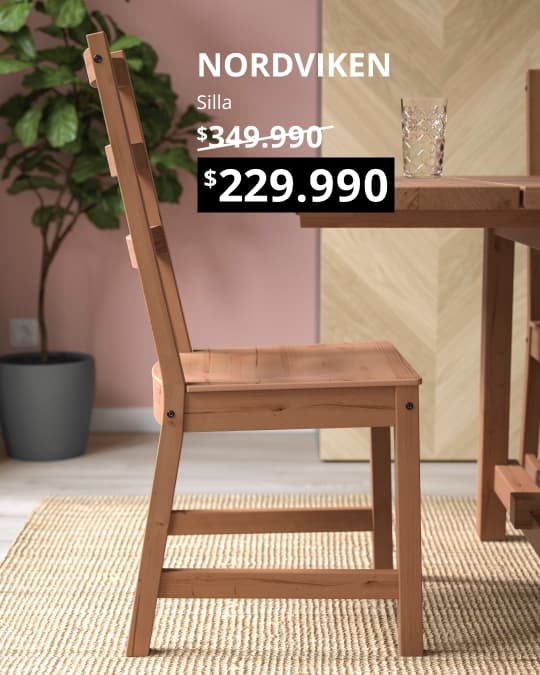 Una silla de comedor NORDVIKEN con su precio especial.
