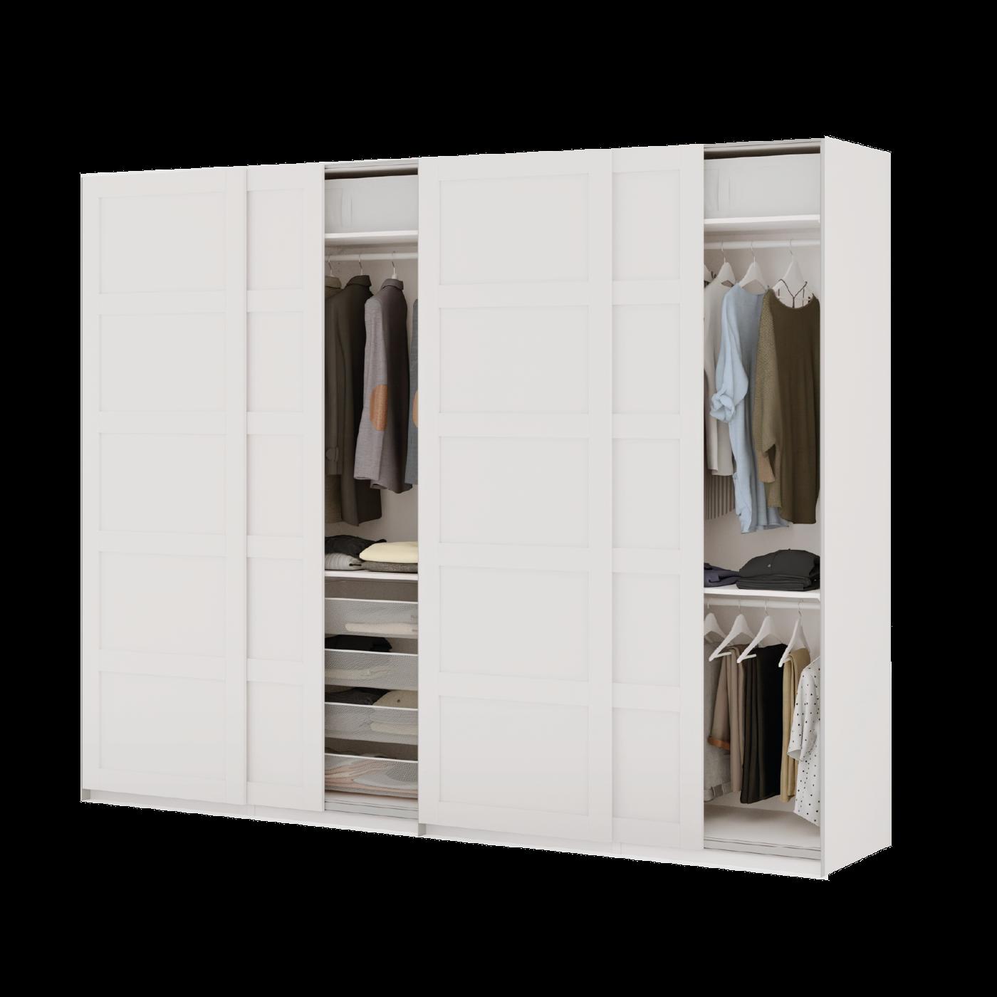 Una struttura PAX bianca con ante scorrevoli