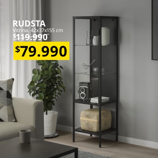 Una vitrina RUDSTA con su precio especial por abril.