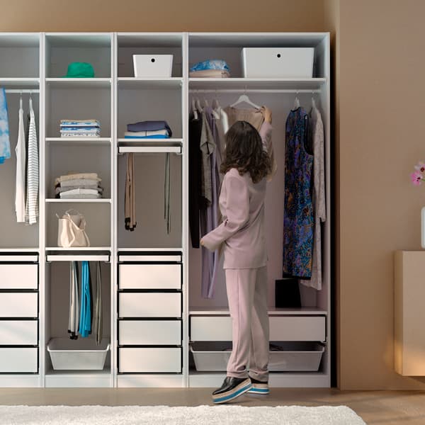 Armoire 2 portes pour dressing collection MODULO coloris blanc avec