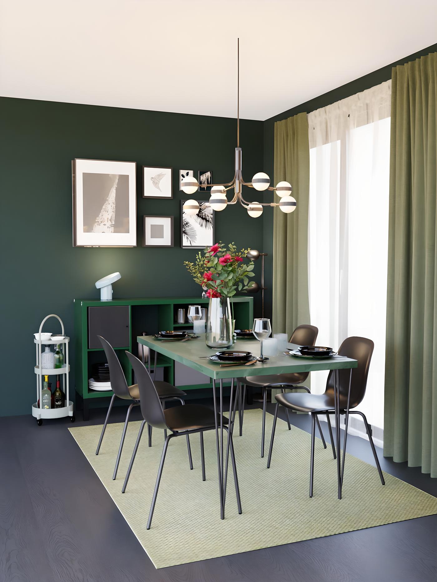 Une salle à manger verte pour moins de 399 €