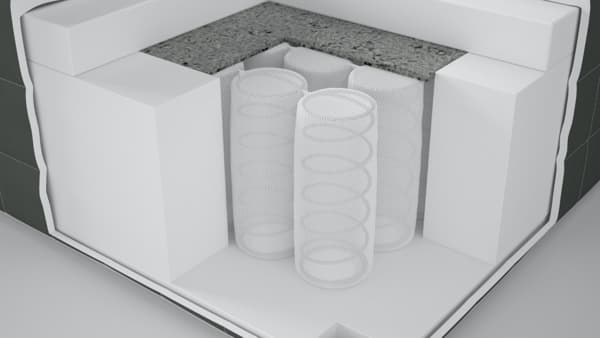 Unitrašnjost dušeka sa oprugama.