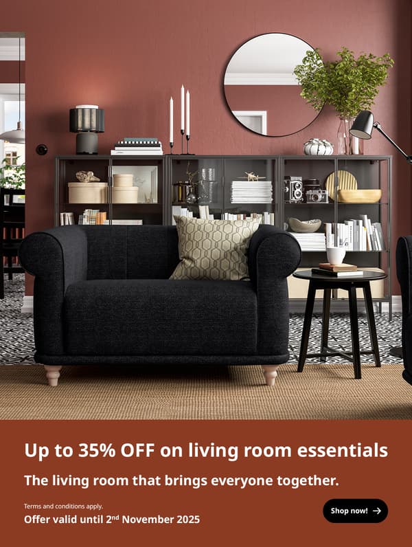 Up to 35% off living room essentials 