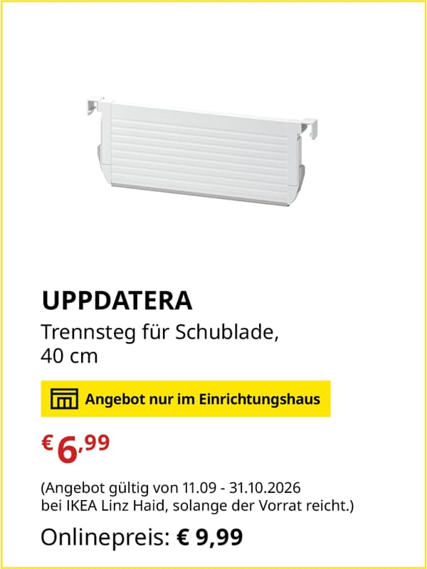 UPPDATERA Trennsteg für Schublade, 
40 cm