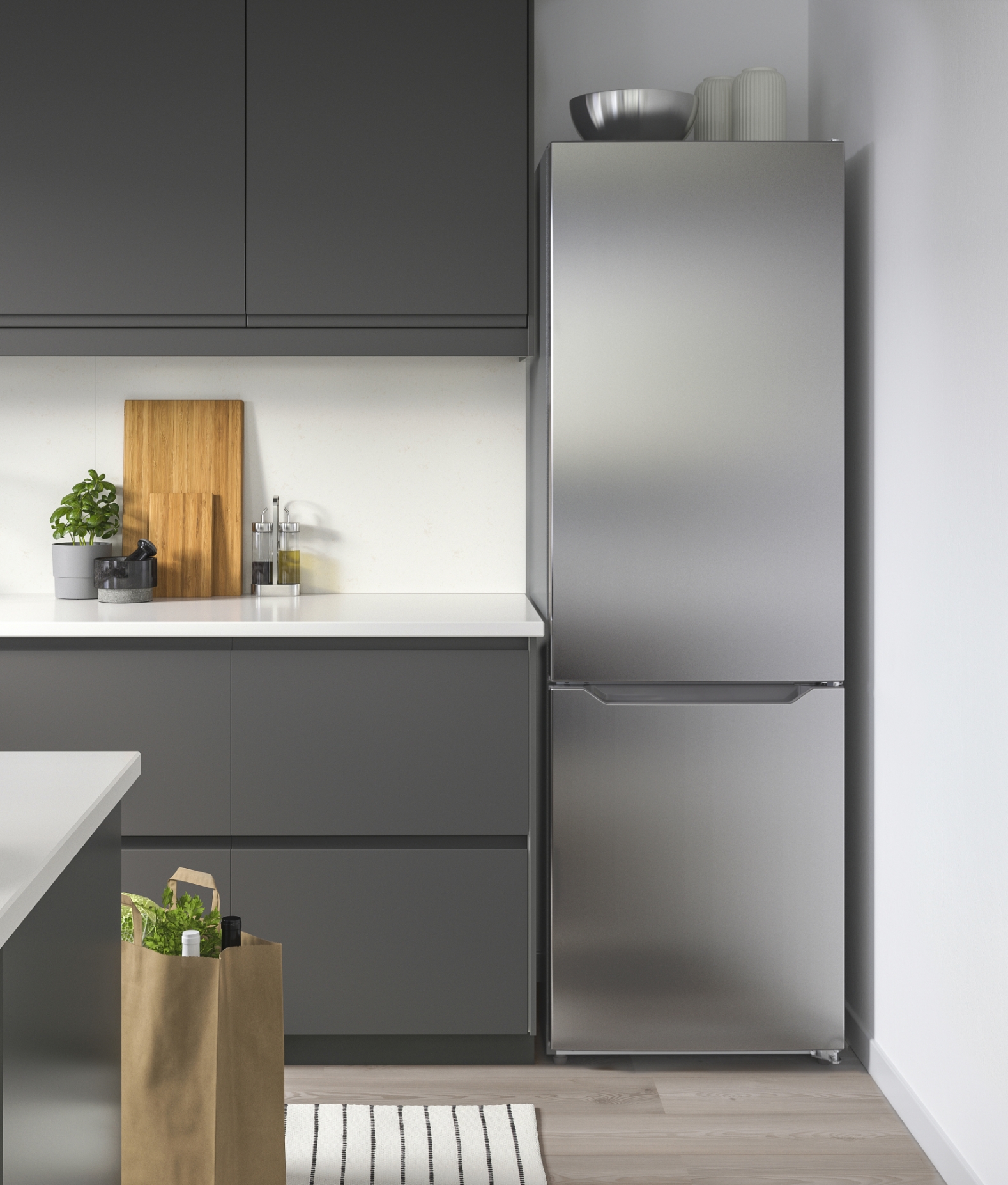 UPPKALLA Frigorífico/congelador, IKEA 300 independiente/col acinox216/95 l