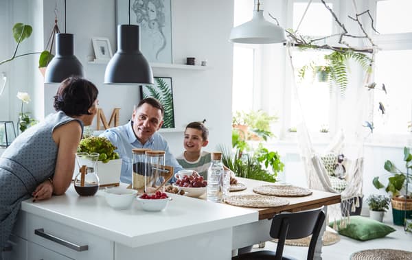 Use a kitchen worktop like an island.