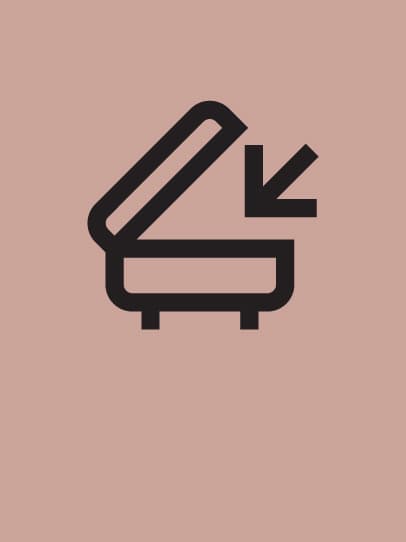 Use double-duty furniture on a brown background
