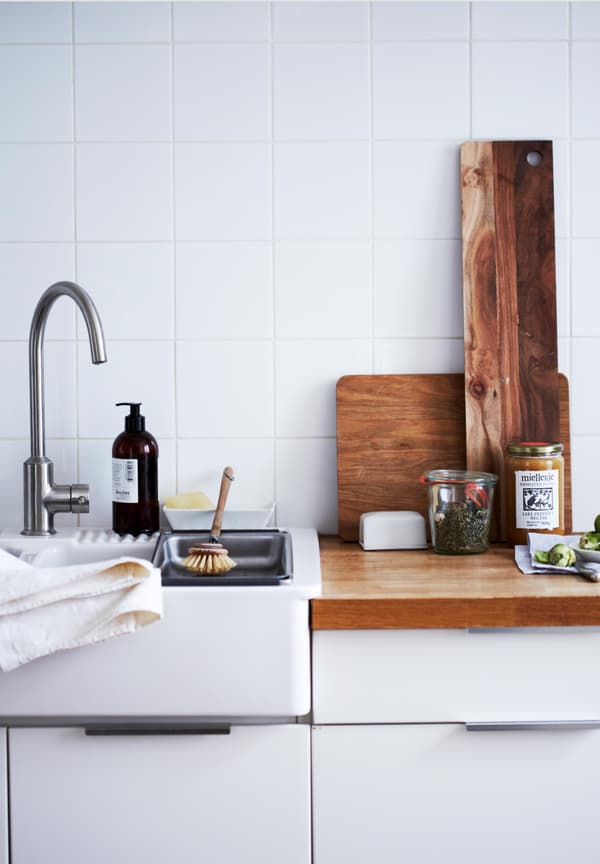 Use drawers for kitchen storage.
