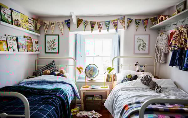 Use hooks to display children’s favourite clothes.