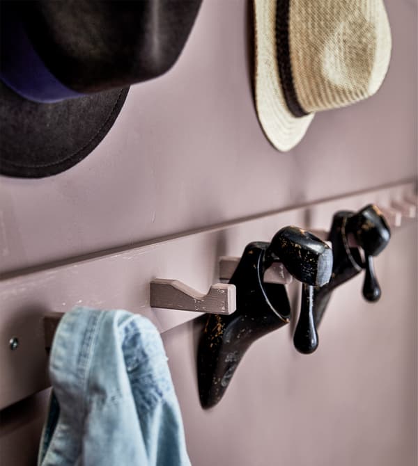 Use knobs to hang things you’re going to reuse or want to be able to grab quickly.