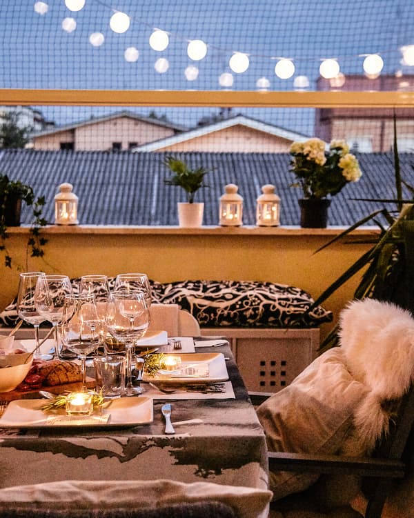 Use lanterns and candles to transform your space.