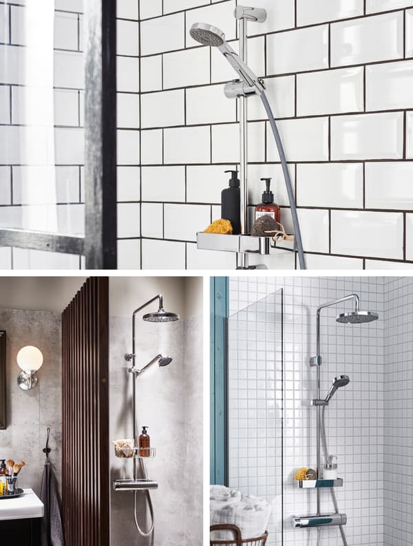 Uštedi vodu uz IKEA VOXNAN tuš - dobijaš glavu tuša i ručni tuš za efikasno korišćenje vode.  Regulator protoka u IKEA BROGRUND tušu smanjuje protok vode i štedi vodu. 