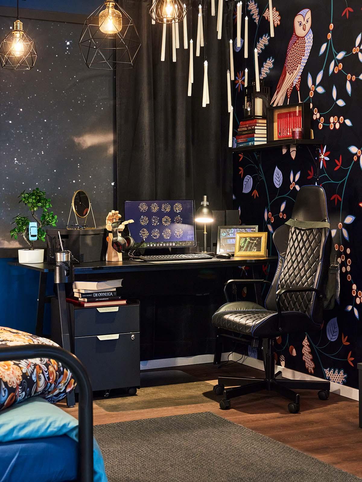 UTESPELARE Krzesło gamingowe/biurowe, Bomstad czarny