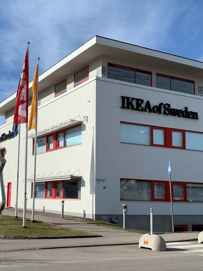 Utsidan av IKEA of Sweden, IoS, i Älmhult.