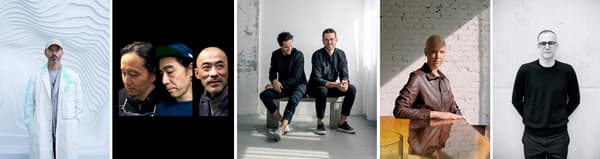 V.l.n.r.: Daniel Arsham, Gelchop, Human since 1982, Sabine Marcelis en Stefan Marx.