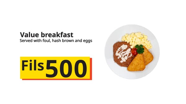Value breakfast