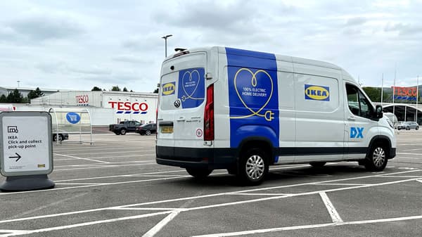 Van parked in Tesco car park for Click and Collect