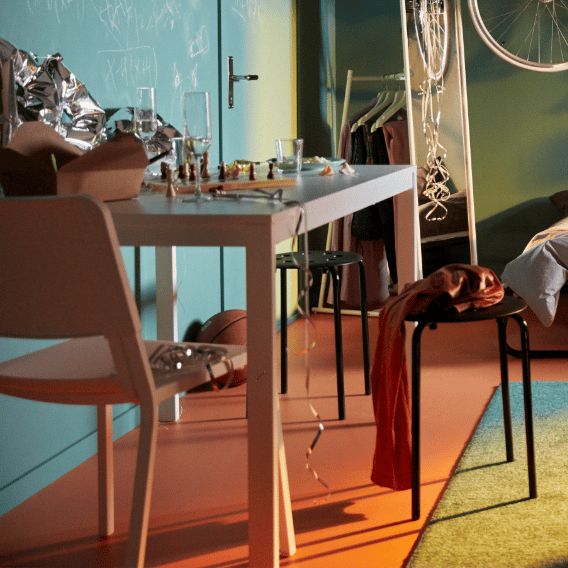 VANGSTA Extendable table, white, 80/120x70 cm